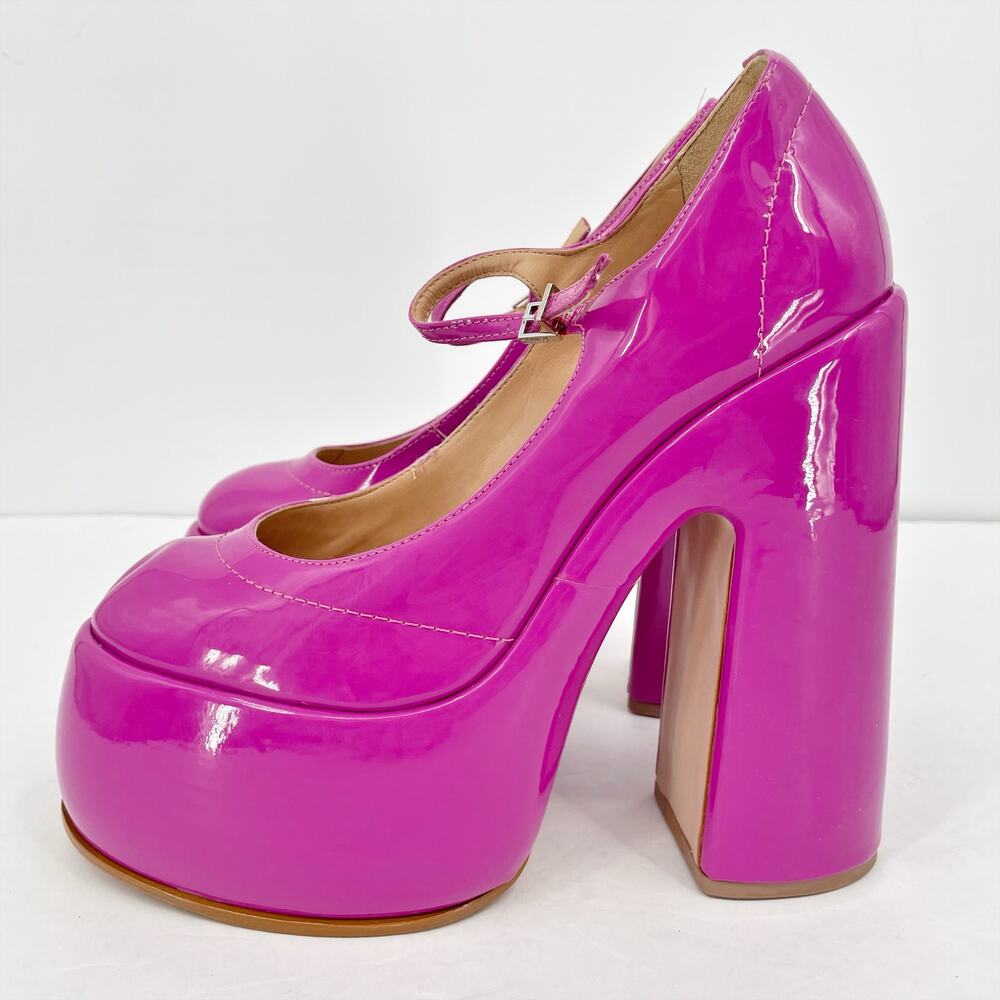 Schutz Womens Zayne Platform Mary Janes US 7 EU 37 Pink Patent Leather NIB - Picture 6 of 10